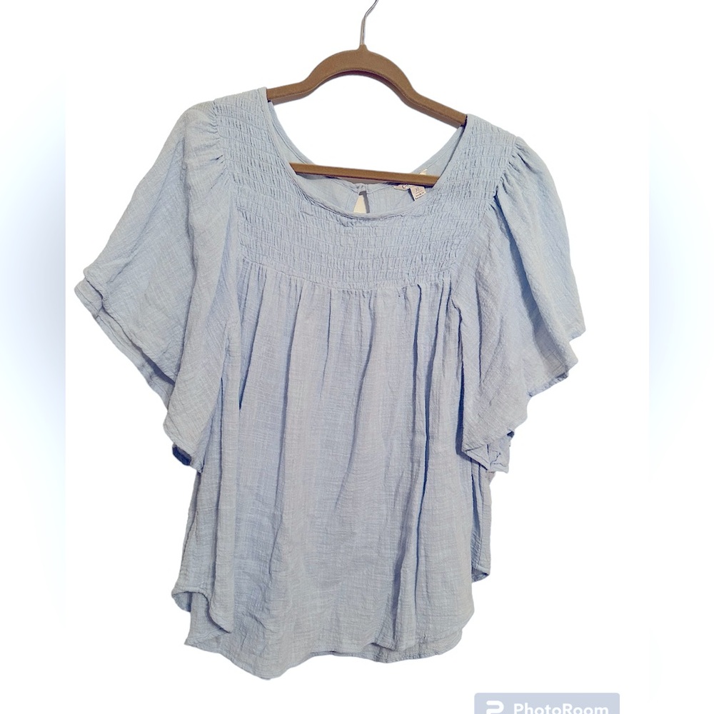 Cato XLarge Cotton Gauze Butterfly Sleeve  Top